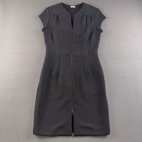 L'AGENCE Dresses & Skirts - L'AGENCE Black Zip Front Sheath Dress Cap Sleeve Silk Blend Lining 8 6845GPO